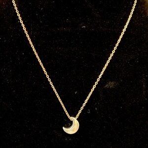 Silver-toned Crescent Moon Pendant on 18” Chain​